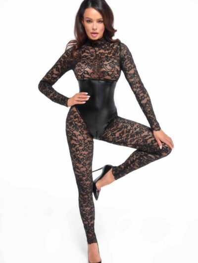 F299 Bodystocking mit Unterbrust-Corsage von Noir Handmade