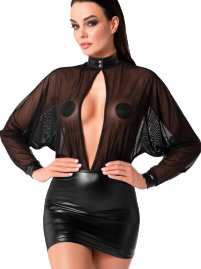 F348 Tüll-Minikleid mit Wetlook von Noir Handmade